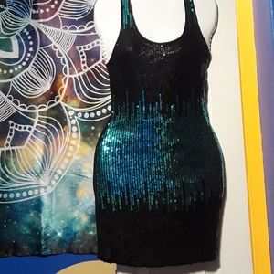Women's size med sleeveless sequin dress Prom.